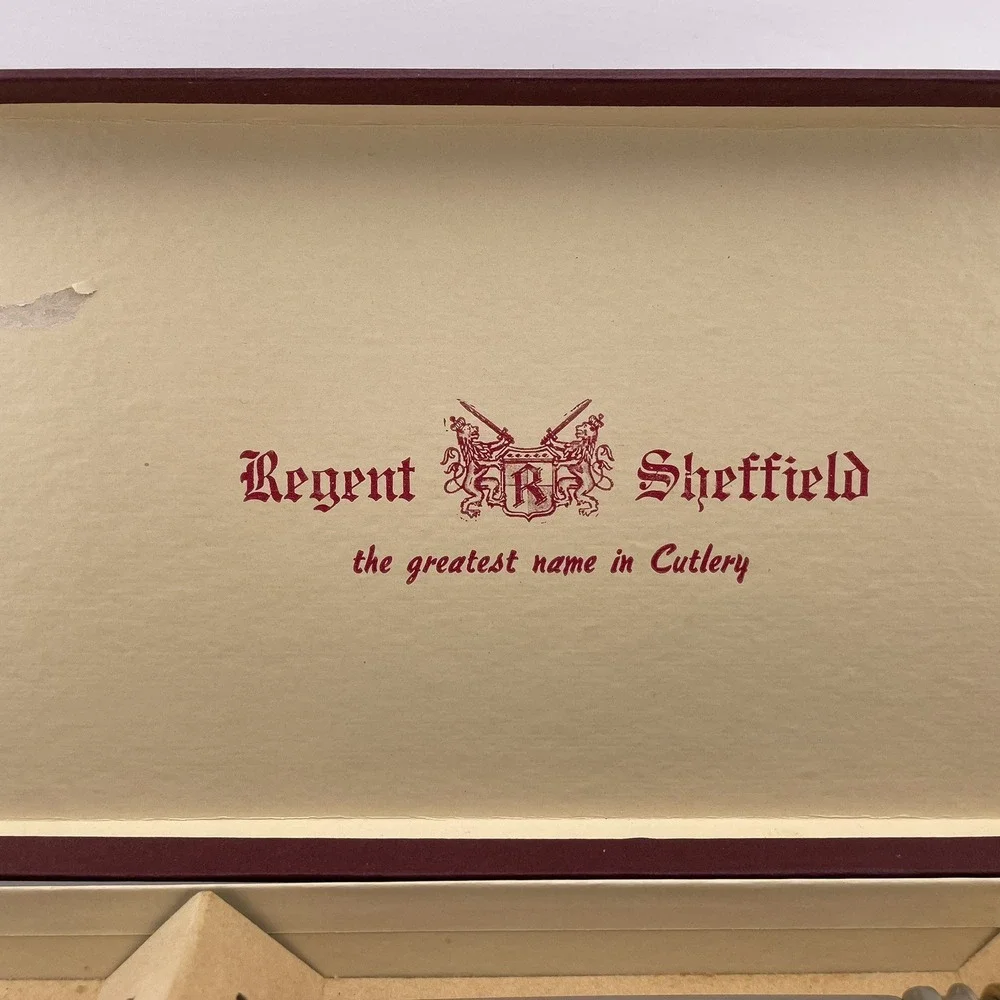 Regent Sheffield Stainless Steel Luxtrex Carving Set‎ 2 Knives 1 Fork Vintage